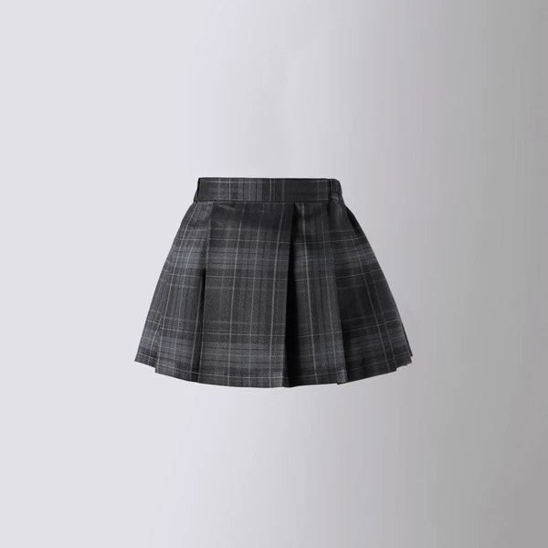 25017 Z pleated skirt black and gray plaid