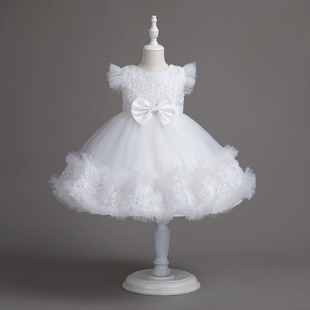 Платье_для_девочек_Princess_flower_girl dress/skirt (girls), яркий стиль, белый или розовый, размеры по росту 100–150 см