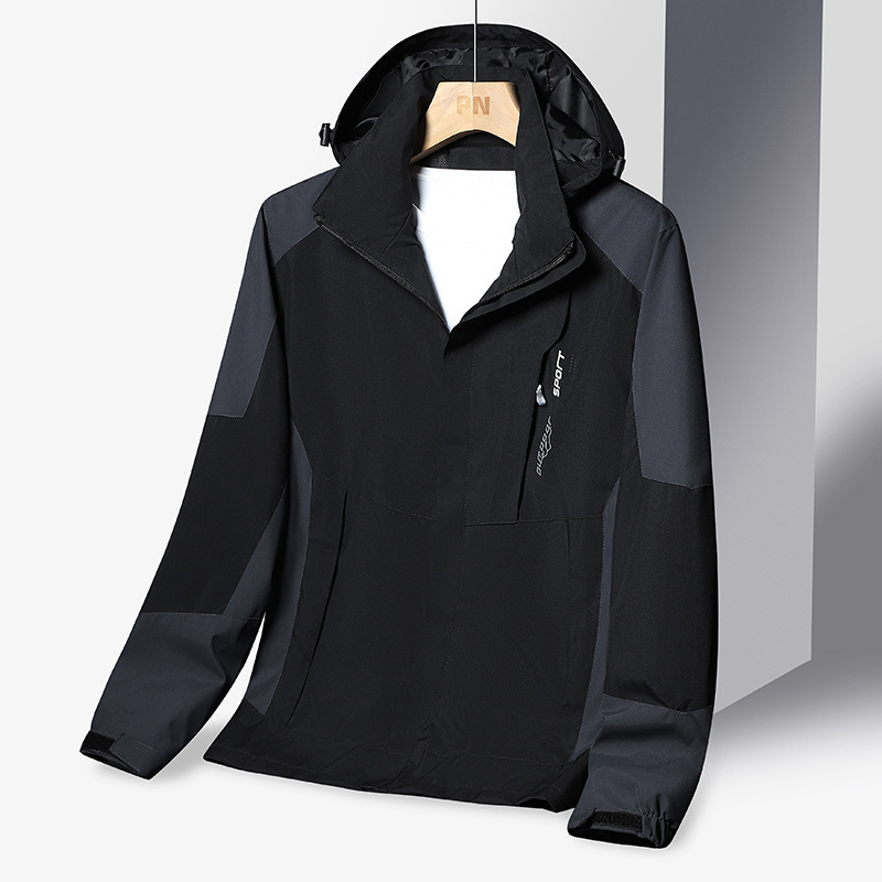 Outdoor Charge Clothes Men's Spring and Autumn Single Layer Thin Hooded Jacket into Xizang Waterproof Windproof Women's Warm Jacket Mountaineering Suit
