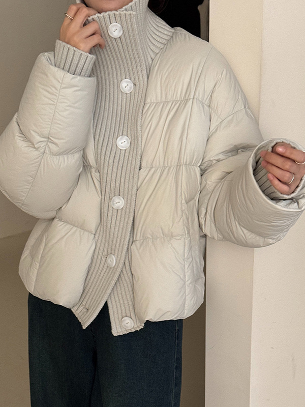 Winter fashionable knitted down jacket