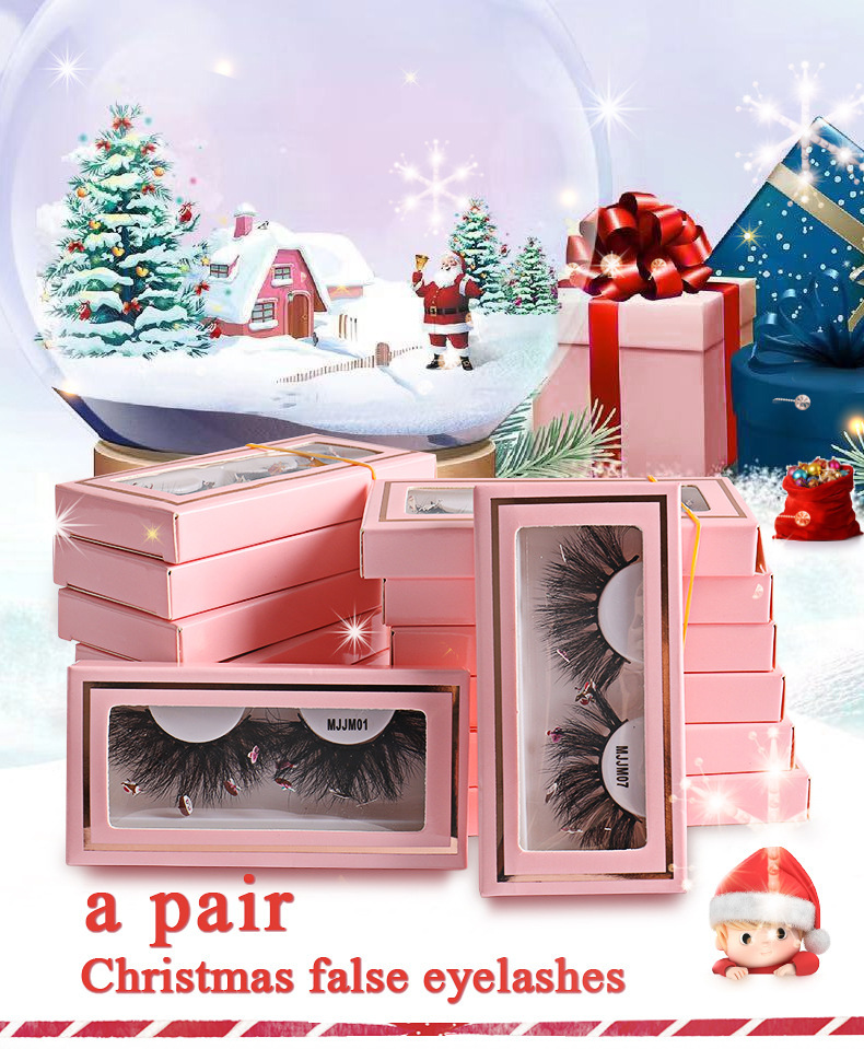 New Mink Hair False 1 Pair Powder Box Natural One Piece Eyelash false eyelashes_voghion.com