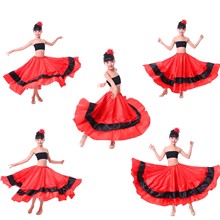 儿童舞台表演服西班牙斗牛裙大舞裙女童大摆裙开场舞幼儿舞蹈服装