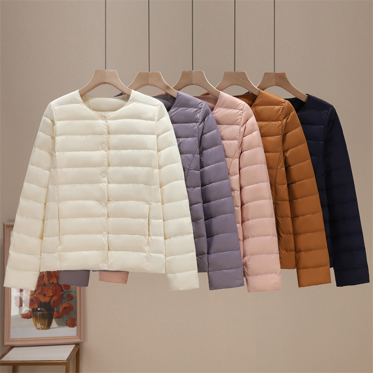 2025 new autumn and winter 90 velvet light down jacket women's ultra light short inner wear compression portable liner jacket