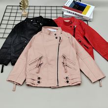 中性儿童皮衣户外外套表演翻领PU皮上衣百搭潮流防水春秋韩版批发