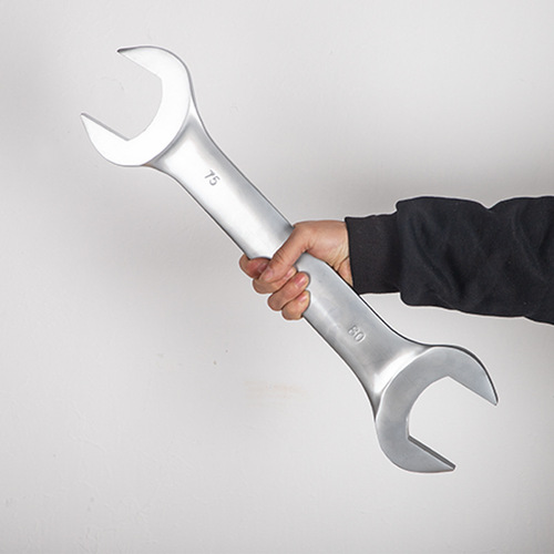 Matte dual-purpose wrench plum blossom open wrench extra large self-defense industrial grade extended extra large double-head plum blossom