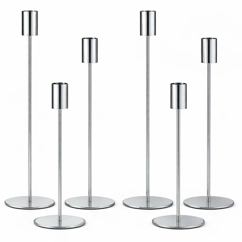 Ventas calientes de candelabros de cilindro recto Amazon candelabros de hierro forjado candelabros de oro europeo simple candelabros de seis piezas calientes image 6