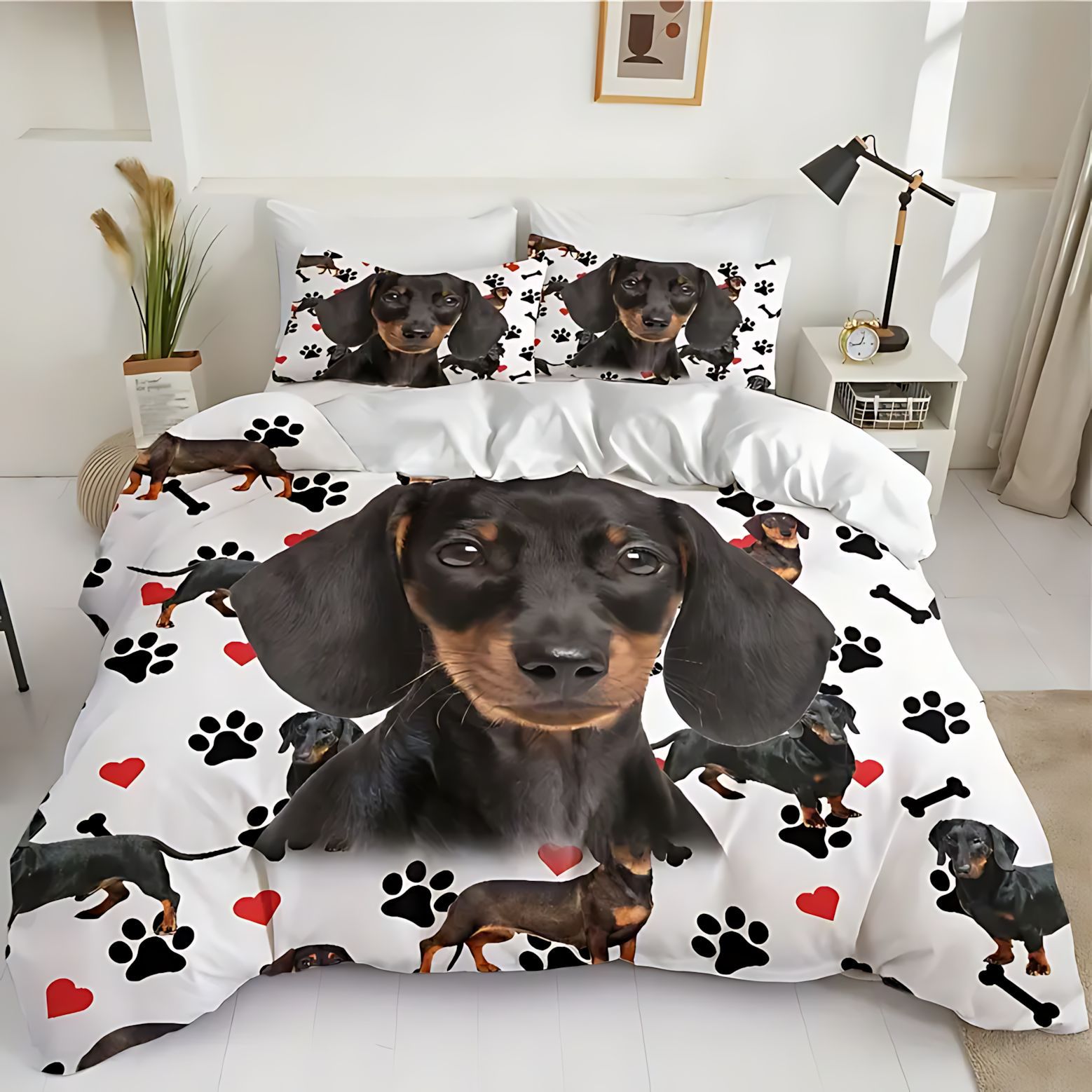 TEMU / JIT Cross-Border Little Salchich Theme HD Digital Printed Colchón Colchón Kit de cama