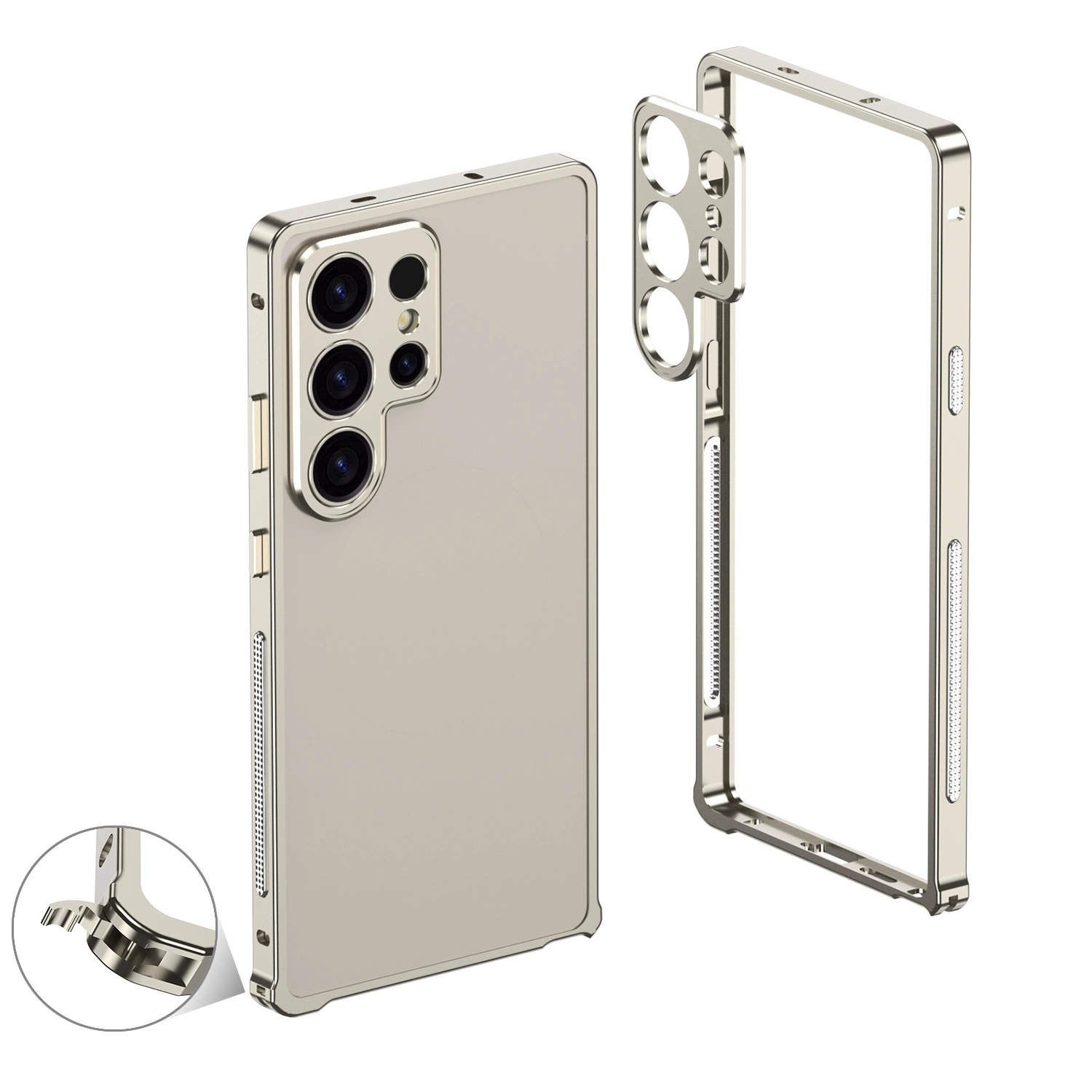 [Подходит для трансграничного Samsung S23 Ultra корпус с мозговой закруткой S24U металлический чехол без полного корпуса Samsung S25U]