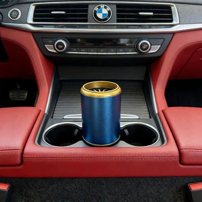 Car Aluminum Alloy Soap Container, Perfplant seat - short-blue-bucket-body-with-gold-lid-empty-bucket-soap-not-included