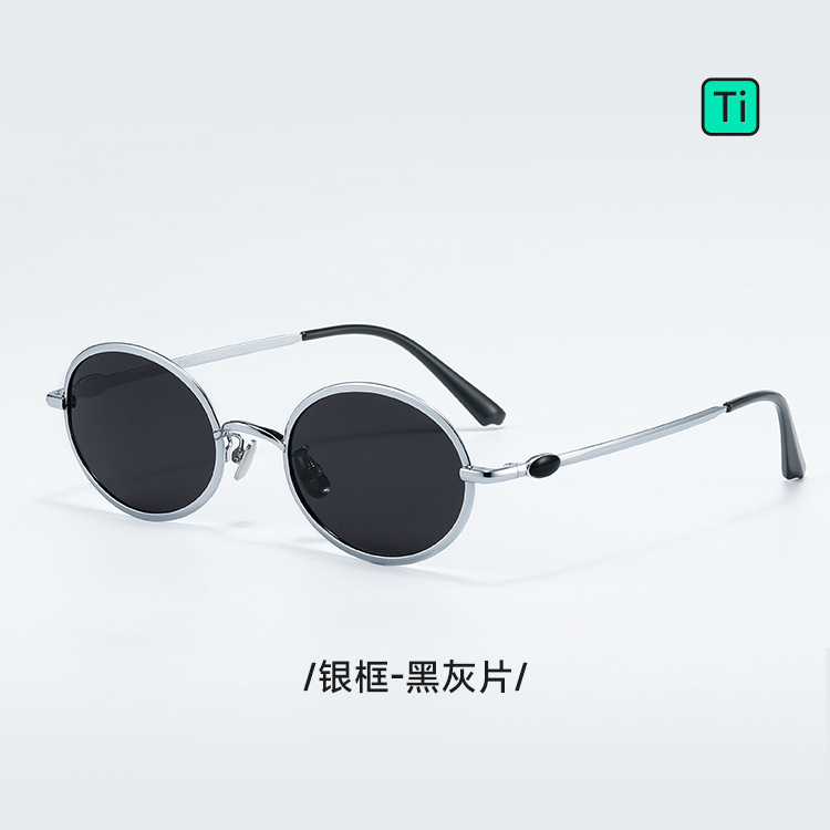 Fakem椭圆超轻钛曲奇镜compas防紫外线墨镜偏光太阳镜配近视30925|undefined