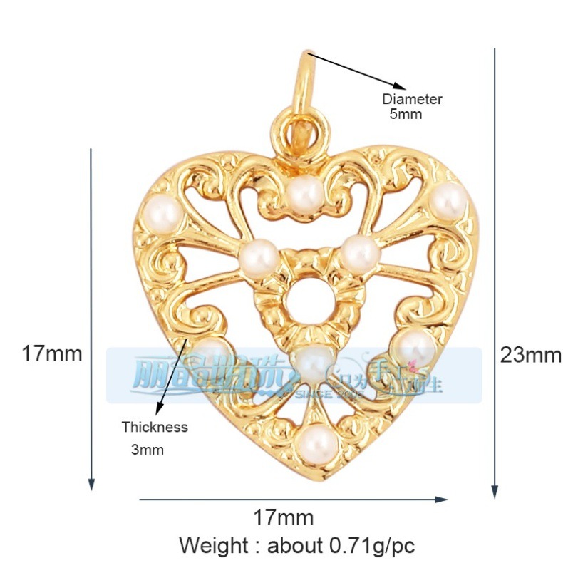 3g Weight Pendant Jewelry Making Type DIY Jewelry Accessories Classification 1 Piece Quantity Copper Material Heart Shape Pattern Hip-Hop, Vintage Style Style 1 Piece Copper Heart Shape Pendant 21