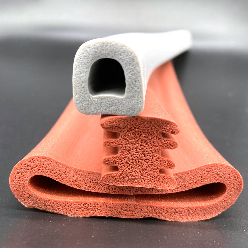 厂家批发异型硅胶发泡管 密封耐高温高密度阻燃红色硅胶发泡管