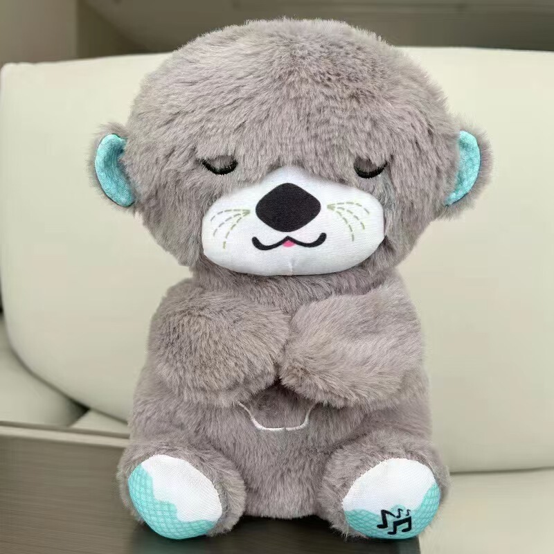 Wholesale Processing of Breathing and Sounding Breathing Bears and Baby Otter Plush Toys for Newborns, Early Education, Soothing and Sleep-Inducing Dolls