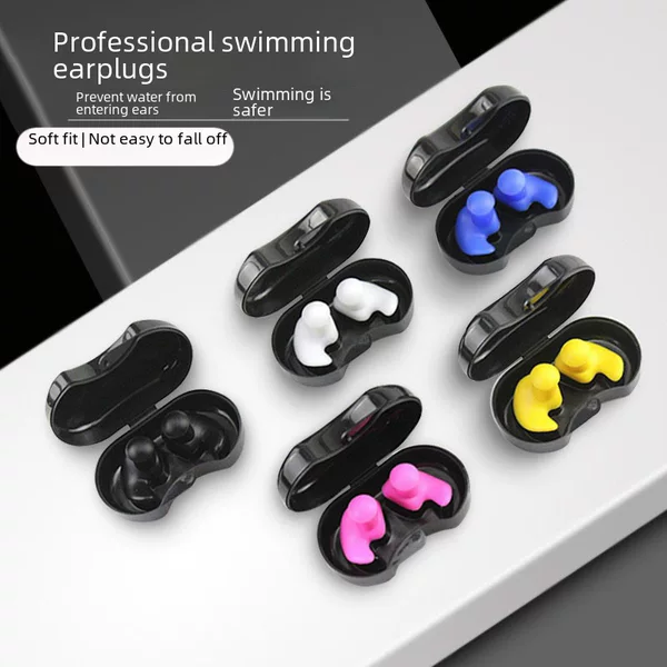 Adult Swimming Earplugs, Professional Waterproof Silicone Soft Nose Plugs, Training Equipment for Children, Nose Clip, Waterproof, Upgraded, Non-Slip