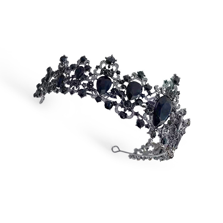 Corona de novia europea y americana con diamantes de imitación, diadema de reina para boda, accesorio para el cabello de cumpleaños, diadema para peinado, corona para el cabello, tocado de princesa