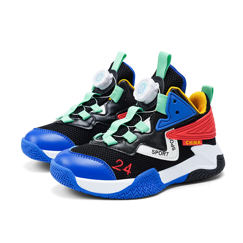 Zapatos de baloncesto para niños resistentes al desgaste, zapatos de malla transpirables para niños de verano, nuevos zapatos de baloncesto para niños mayores.