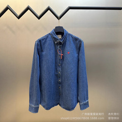 高版本AMI家25FW Paris 牛仔衬衫外套 百搭欧美休闲宽松型男女
