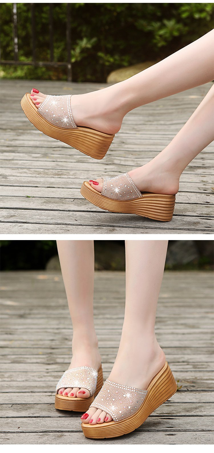 Women's Casual Solid Color Round Toe Wedge Slippers display picture 2