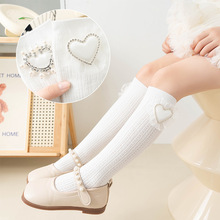 女童袜子春夏季中筒袜儿童烫钻蕾丝花边公主袜洋气女孩宝宝长筒袜