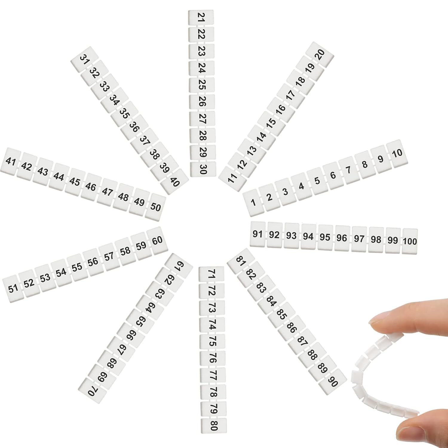 Terminal Marker Strip,10 Pcs Terminal Blocks Labels Tags Mar