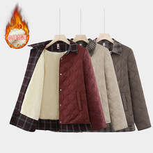 妈妈冬装加棉保暖外套中老年女秋冬洋气假两件棉袄奶奶洋气棉衣服
