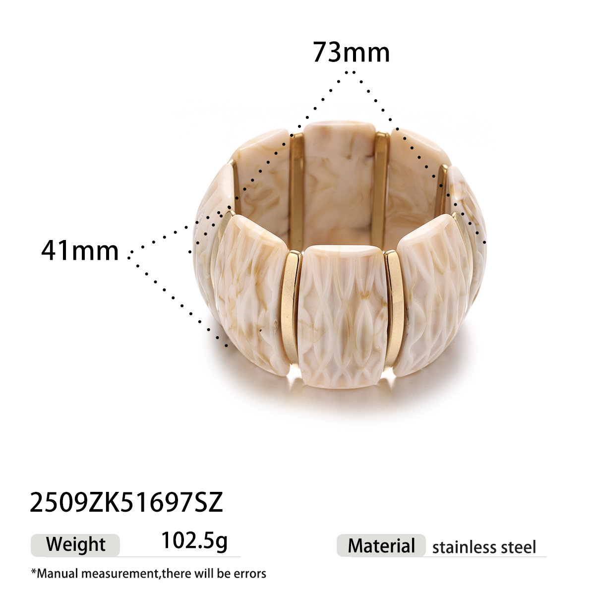 Tina estilo europeo y americano acrílico pulsera de acero inoxidable mujer alta sensación de joyería a rayas de color universal sentido de diseño cruzado image 8