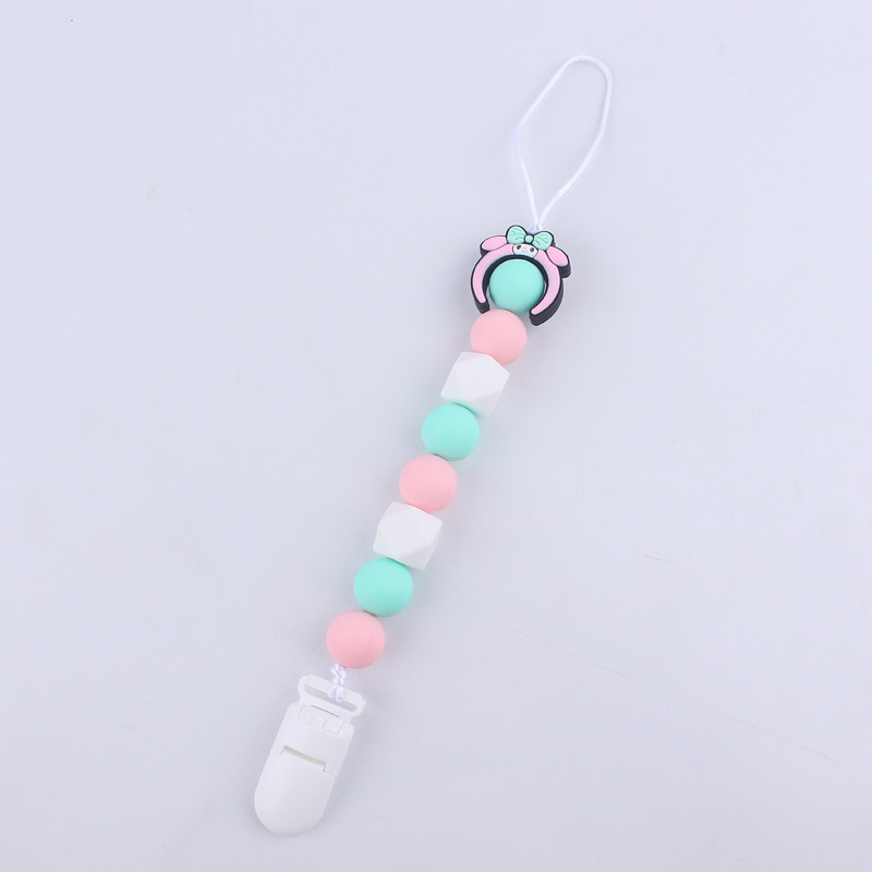 Comercio exterior Amazon nuevo bebé chupete cadena pezón cuerda silicona mordedor cadena anti-caída