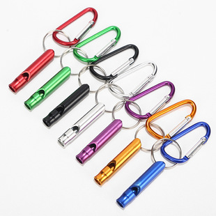 Aluminum Alloy camping life-saving whistle carabiner quick hanging + whistle outdoor pendant