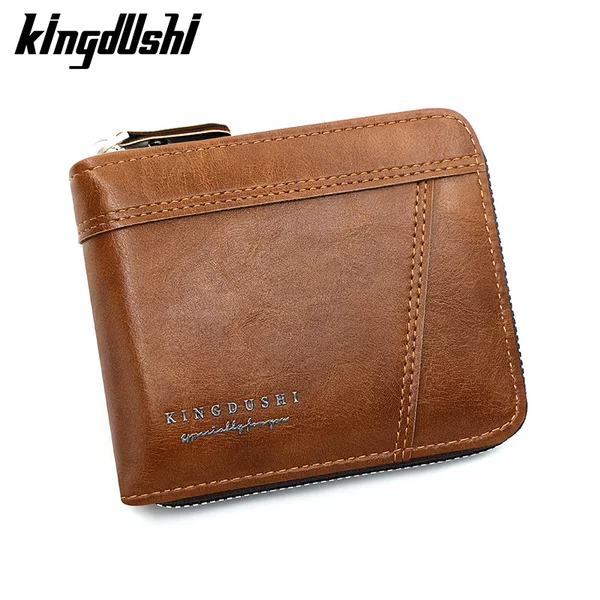 Kingdushi New Men's Short Wallet Large Capacity Multi Card Hinge Men's Chain Coin Bag Wallet
