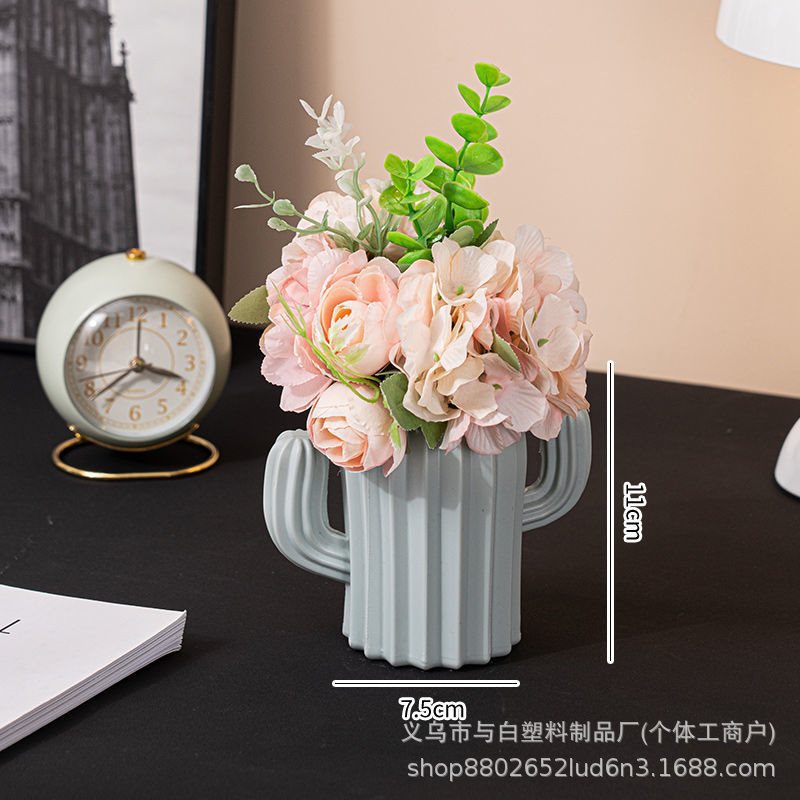 선인장 펜 홀더 플라스틱 꽃병 간단한 패션 사무용품 데스크탑 크리 에이 티브 맞춤형 꽃병 장식품 도매