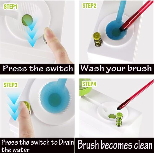 Brush Rinser for Ink Painting Brushes, Drawing Tool Cleaner, Water Circulation Brush Washer, Brush Cleaning Device