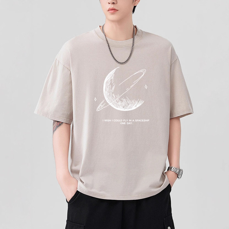 Shanggu Men's Wear 2026 Summer New Washed Snowflake Loose T-Shirt Short Sleeve High-End Trendy Top