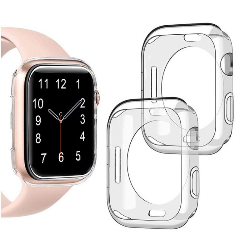 Adecuado para Apple Watch caso applewatch reloj TPU medio paquete cubierta protectora caramelo Shell en stock
