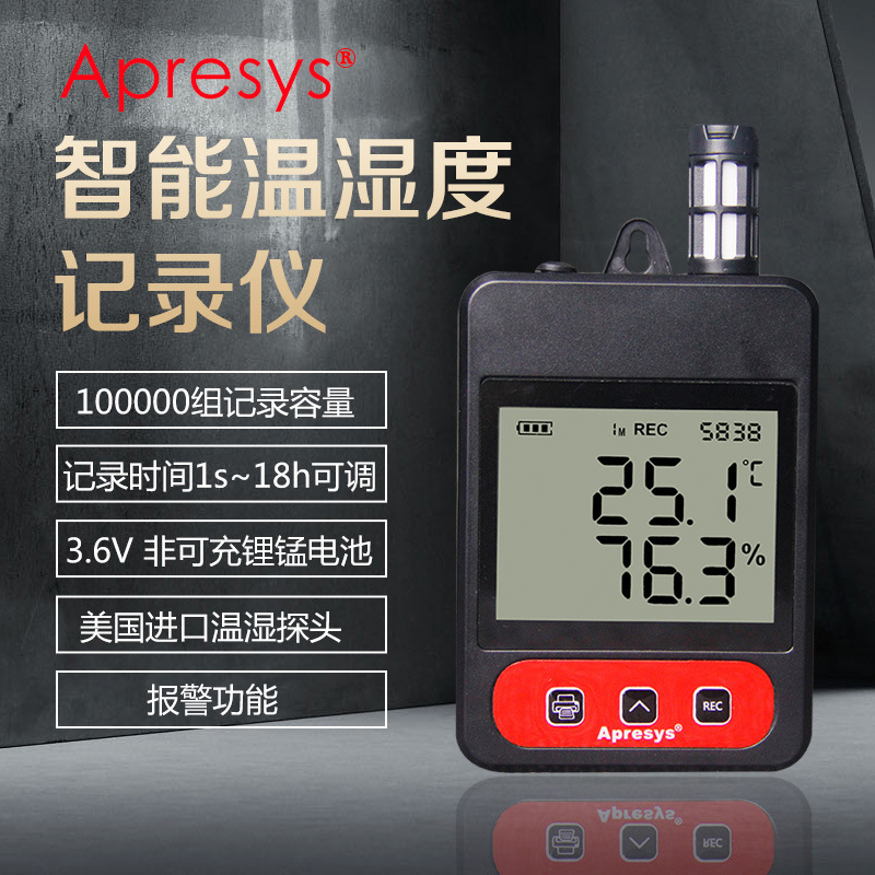 艾普瑞179-T1L/THL/ATHL便捷式充电温湿度记录仪医药冷链疫苗运输