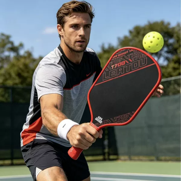 T700 Cloth-Textured Matte Carbon Fiber Racket, 16mm Thick, Professional Competition Economical Honeycomb Core Athletic Pickleball Racket