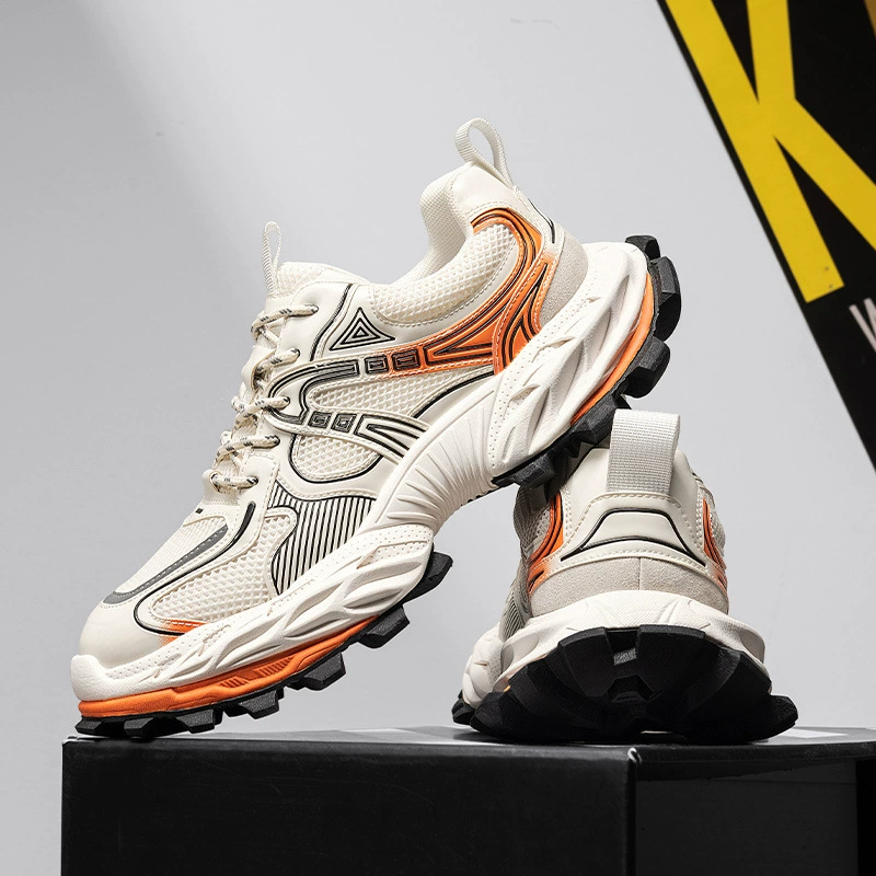 Мужская обувь Лето 2025 Новый тренд дикая сетка дышащая толстая подошва многослойная молодежная повседневная спортивная обувь