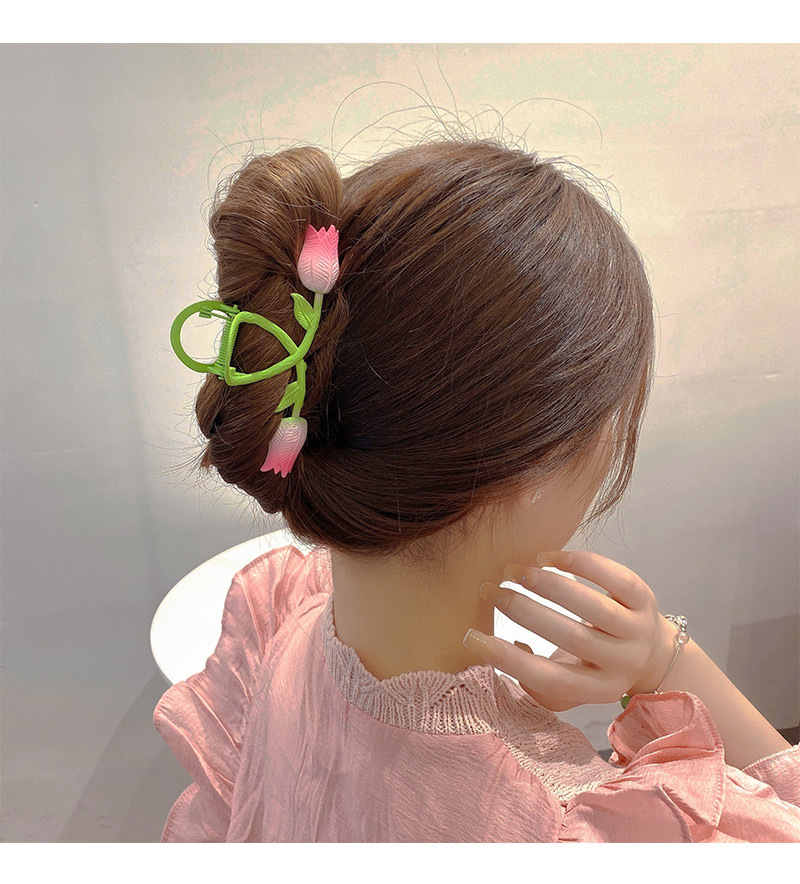 Fashion Flower Alloy Spray Paint Acrylic  Hair Claw Clips display picture 2