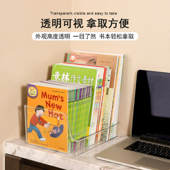 Transparent Book Storage Box for Kids, High School Classrooms, Desk Organizer for Books and Picture Books, Book Stand Basket