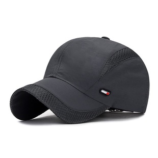 New breathable mesh quick-drying cap outdoor sports sunshade cap red leather label sunscreen sun lovers cap wholesale