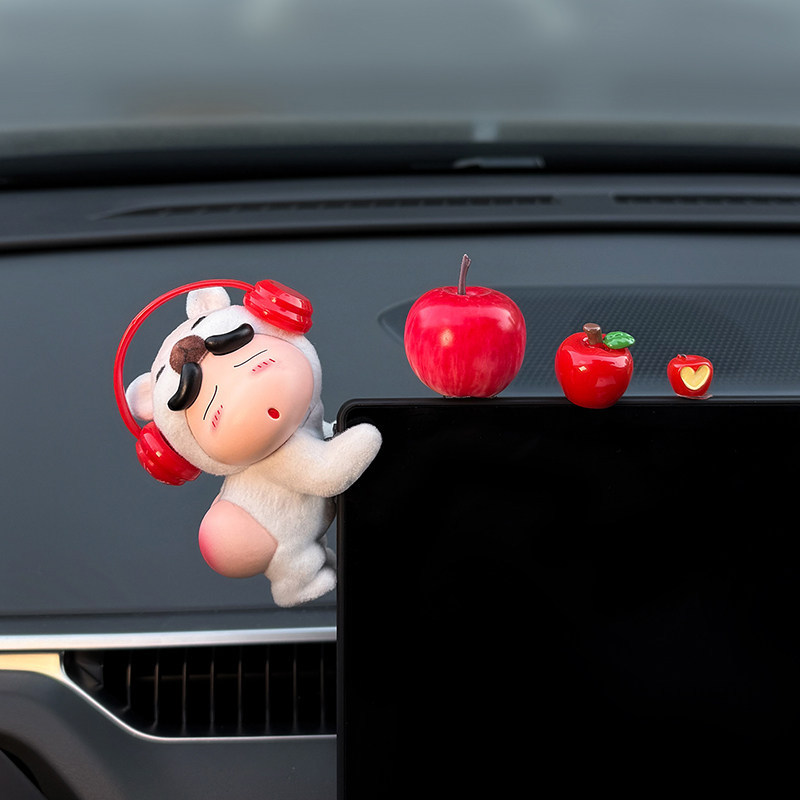 2026 New Model Shin-Chan Car Screen Ornament, Plush Shin-Chan Interior Decoration, Car Dashboard Screen Decoration, Good Luck Charm