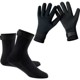 3mm Neoprene Diving Socks for Men and Women, Non-Slip, Cold-Proof, Winter Swimming, Warm Beach Socks, Shoes, Diving Gloves Set