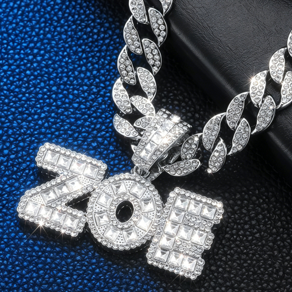 Hip-hop para hombres letras ZOE colgante personalidad de nicho colgante de diamantes Hip-hop cubano joyas colgante
