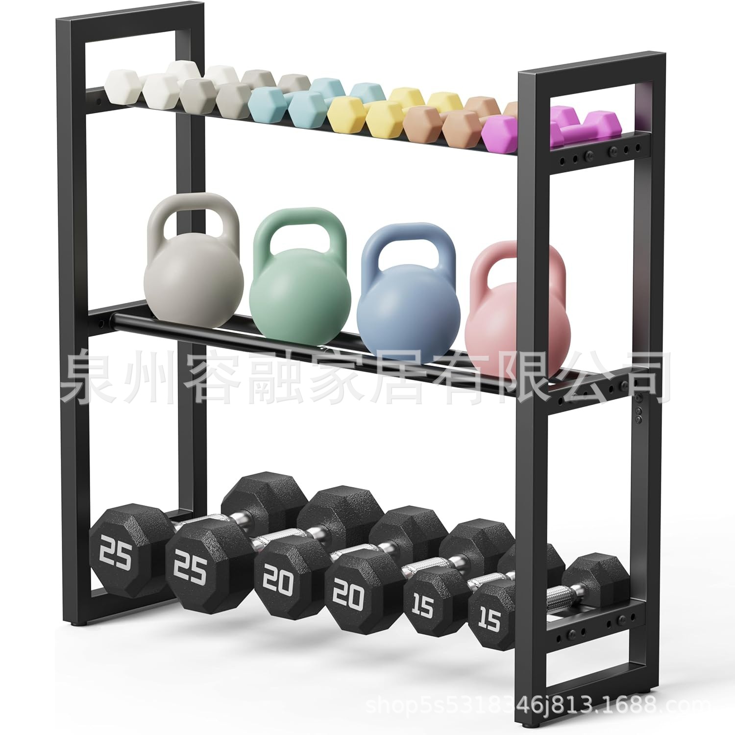 Dumbbell Placement Rack Dumbbell Rack Household Floor-Standing Three-Layer Dumbbell Rack Holder Dumbbell Bracket Fitness Equipment Storage
