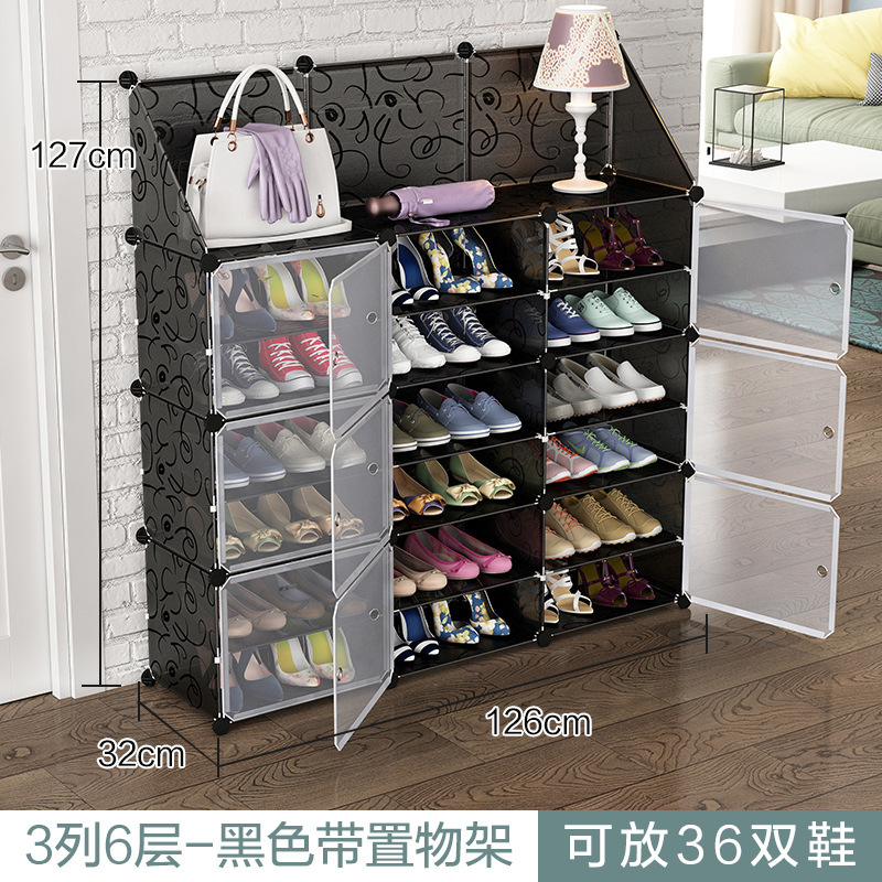 Estante de zapatos simple puerta doméstica multicapa de almacenamiento a prueba de polvo interior nuevo tipo 2026 alquiler transparente gabinete de zapatos de plástico