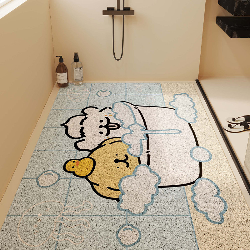 Cute Cartoon Animal Shower Mat with Hollow Silk Loops, Full Coverage Bathroom Mat, Customizable and Non-Slip Foot Mat Cute Cartoon Animal Shower Mat with Hollow Silk Loops, Full Coverage Bathroom Mat, Customizable and Non-Slip Foot Mat