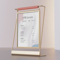 Creative Light Luxury Metal Frame Display Stand 8-inch, New Gold Desktop Price List DIY Stand Sign Showcase Wholesale