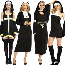 萬聖節修女服裝大人cosplay女傳教士牧師服聖母瑪利亞神父演出服