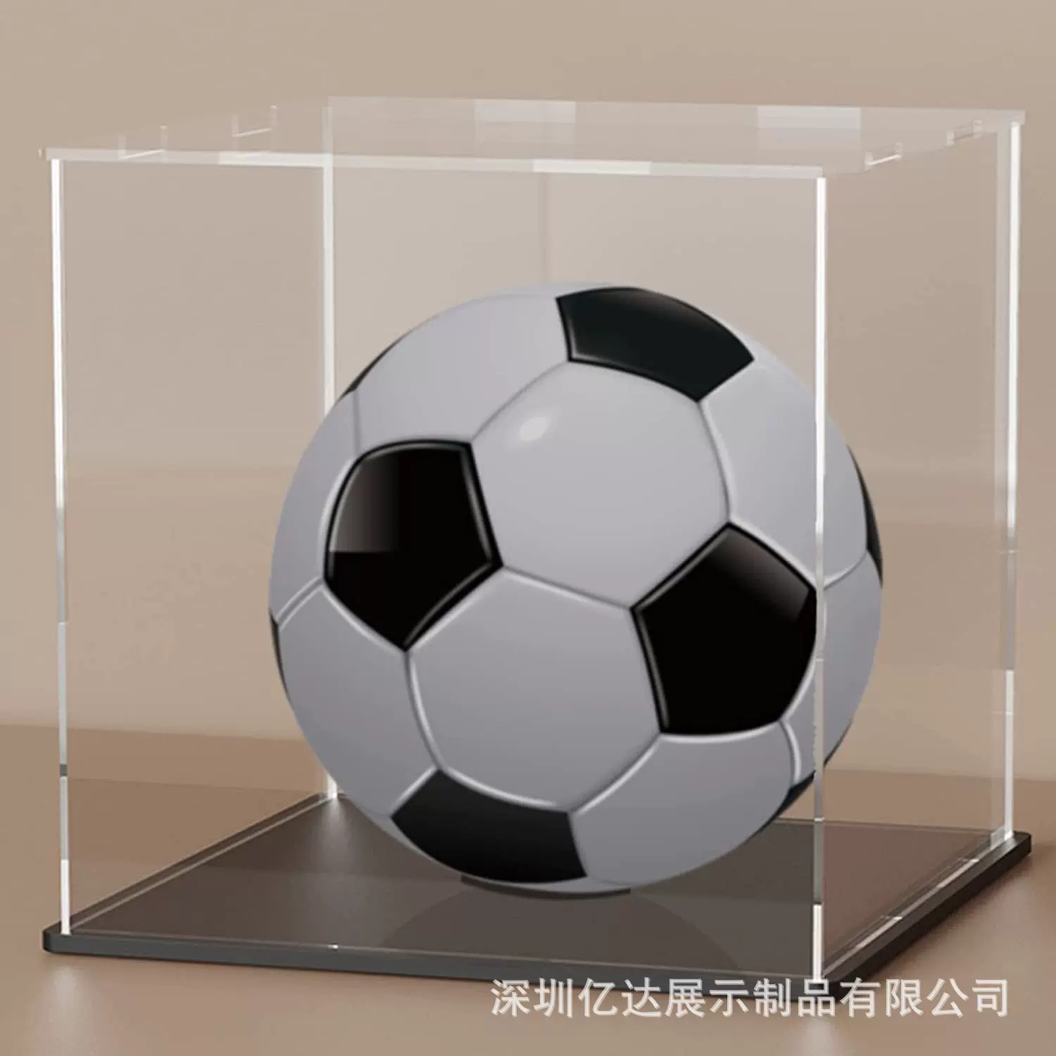 亚克力防尘罩立方体亚克力展示盒、透明展示柜，带哑光黑色底座