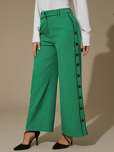 B 73378 Striped Side Button Pants �l�y�Lѝ