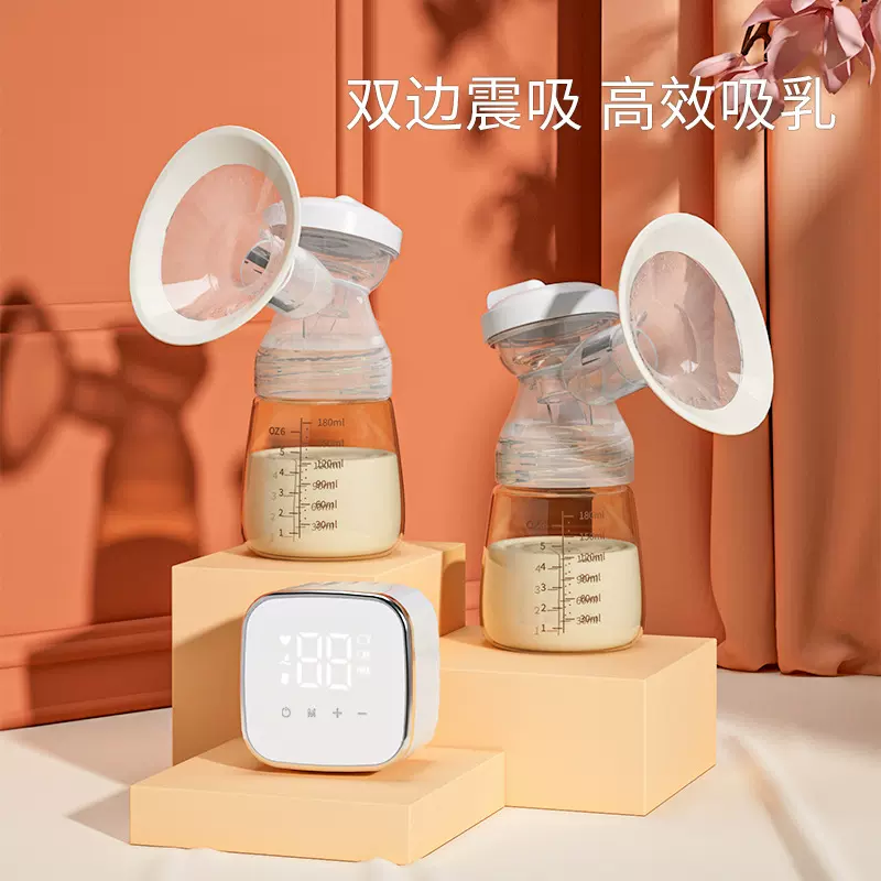 双边智能吸乳器挤奶催乳喂养按摩静音便捷USB充电式电动吸奶器